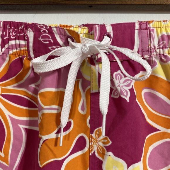 Big Dogs Shorts Men's XL Pink Yellow Orange White Tropical Floral Swim Trunks - Picture 5 of 12
